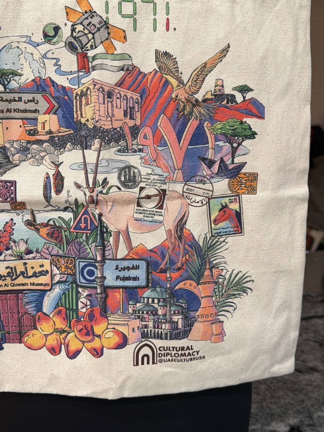 UAE Embassy USA Canvas Tote Bag UAE 1971 Art Print 9
