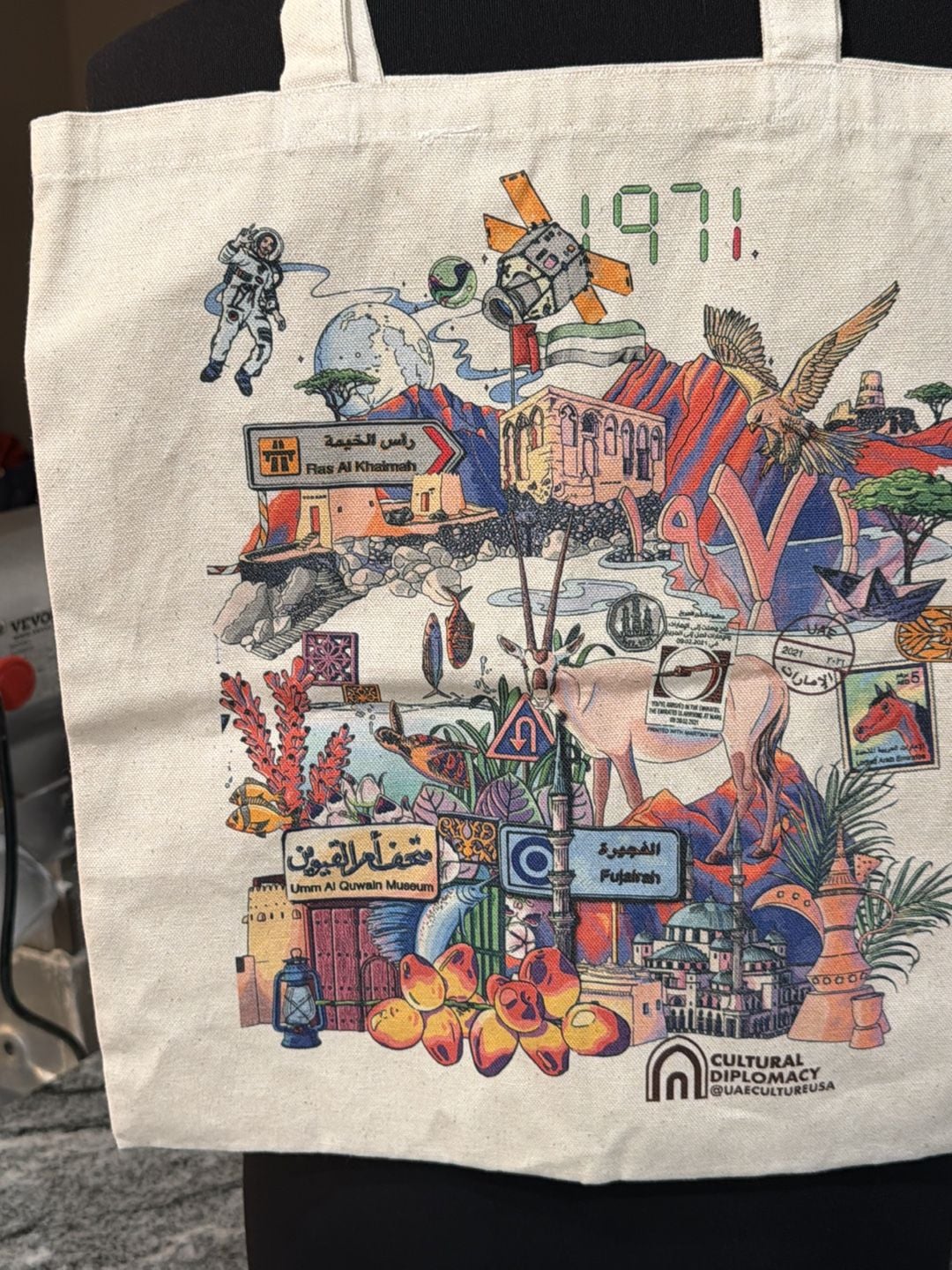 UAE Embassy USA Canvas Tote Bag UAE 1971 Art Print 10