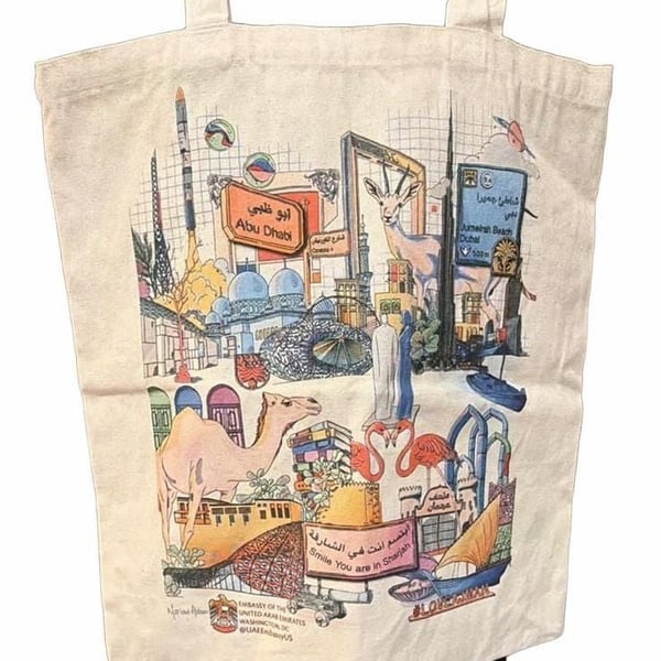 UAE Embassy USA Canvas Tote Bag UAE 1971 Art Print