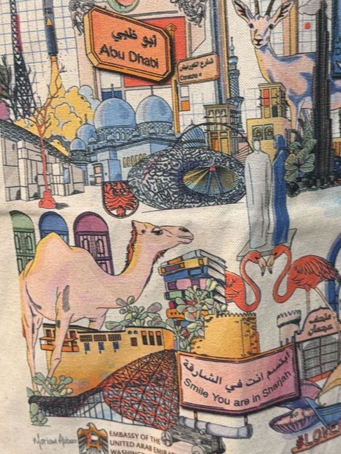 UAE Embassy USA Canvas Tote Bag UAE 1971 Art Print 3