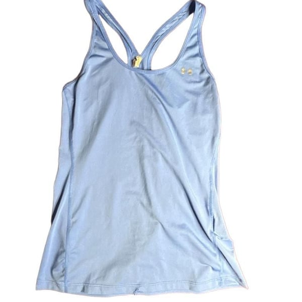 Under Armour HeatGear Armour Racer Tank Size S Blue Athletic Workout Top with
