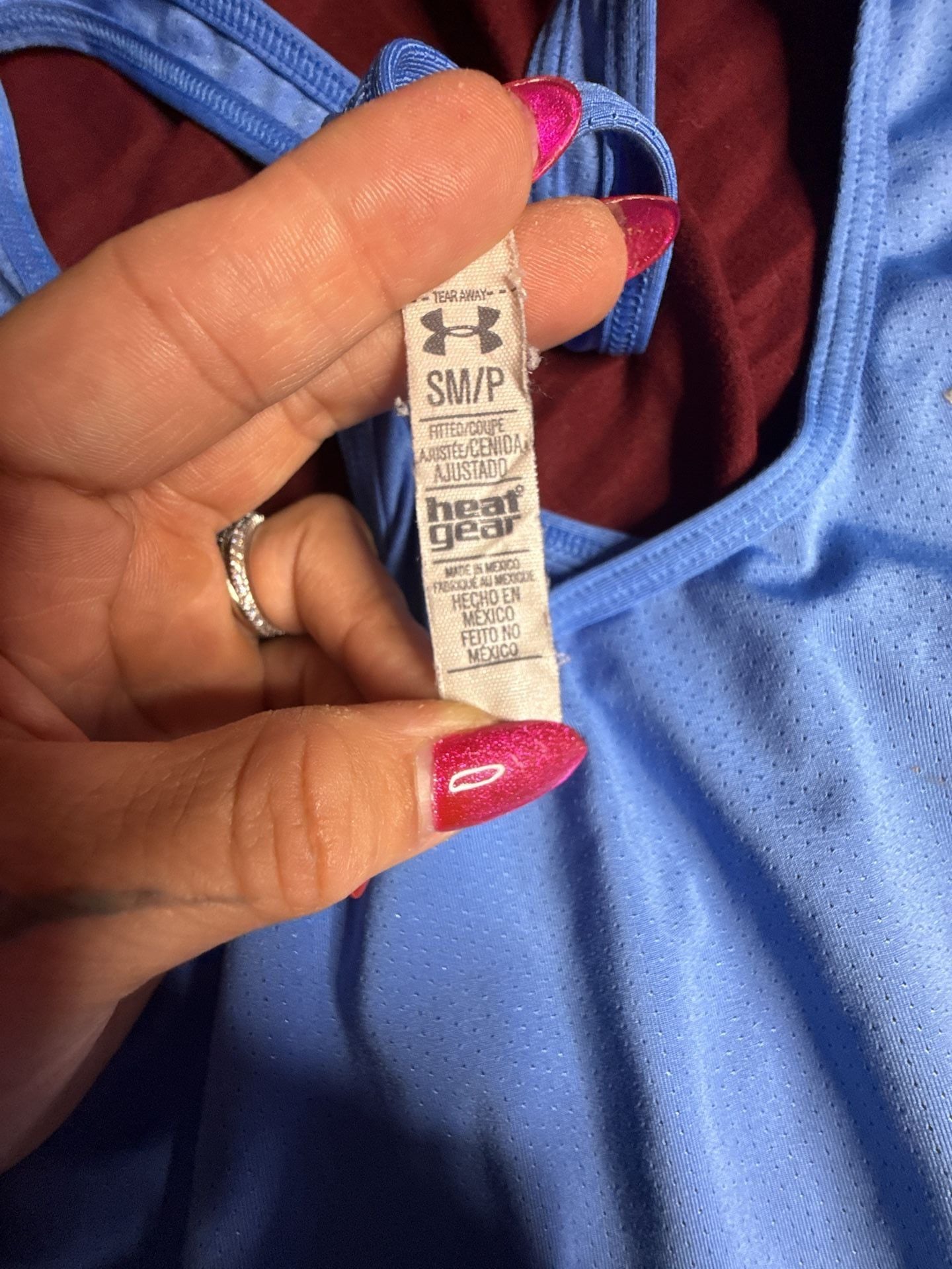 Under Armour HeatGear Armour Racer Tank Size S Blue Athletic Workout Top with 3