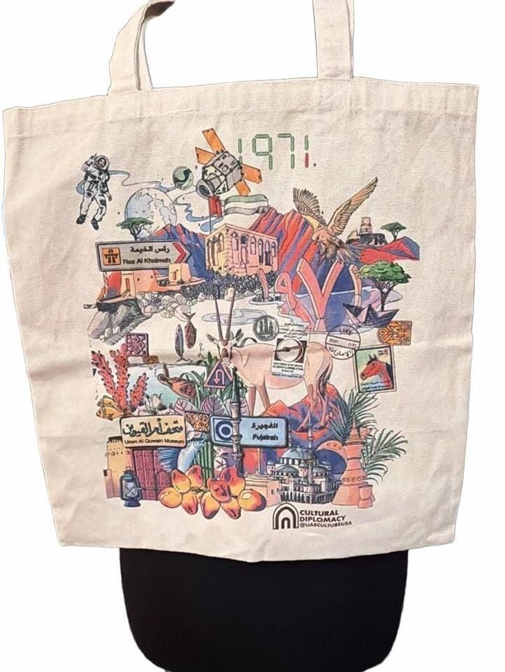 UAE Embassy USA Canvas Tote Bag UAE 1971 Art Print 7