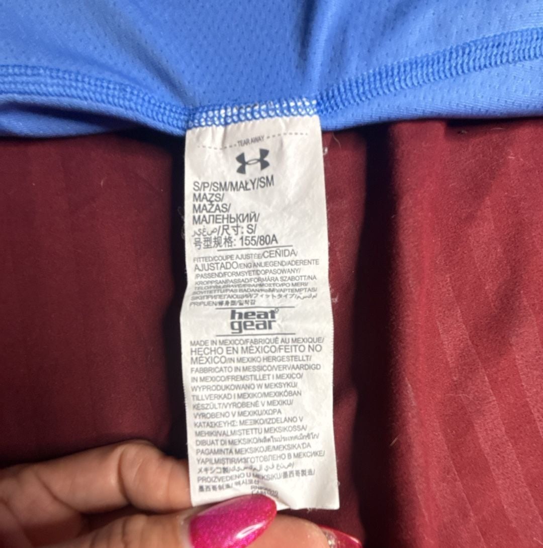 Under Armour HeatGear Armour Racer Tank Size S Blue Athletic Workout Top with 7