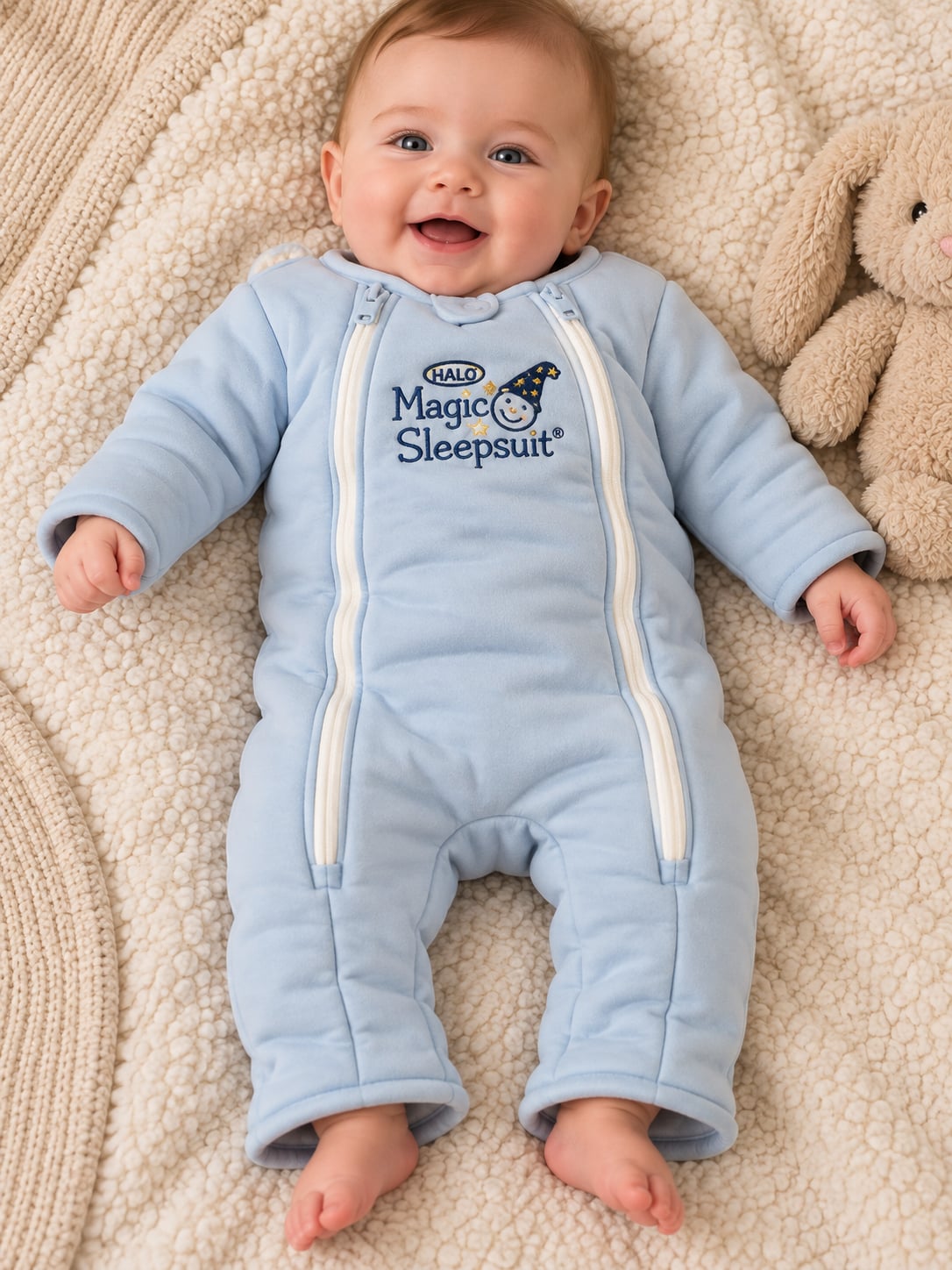 HALO Baby Merlin Magic Sleepsuit Size Small 3-6 Months Blue Cotton Three Quarter 2
