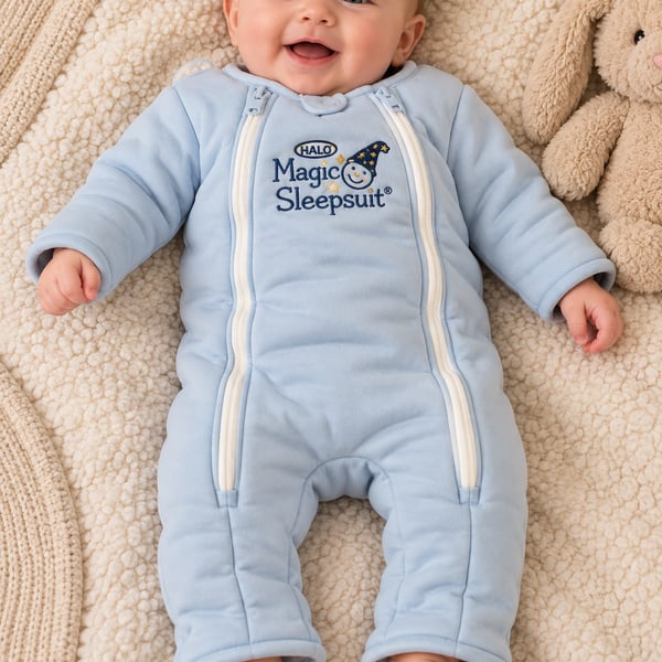 HALO Baby Merlin Magic Sleepsuit Size Small 3-6 Months Blue Cotton Three Quarter