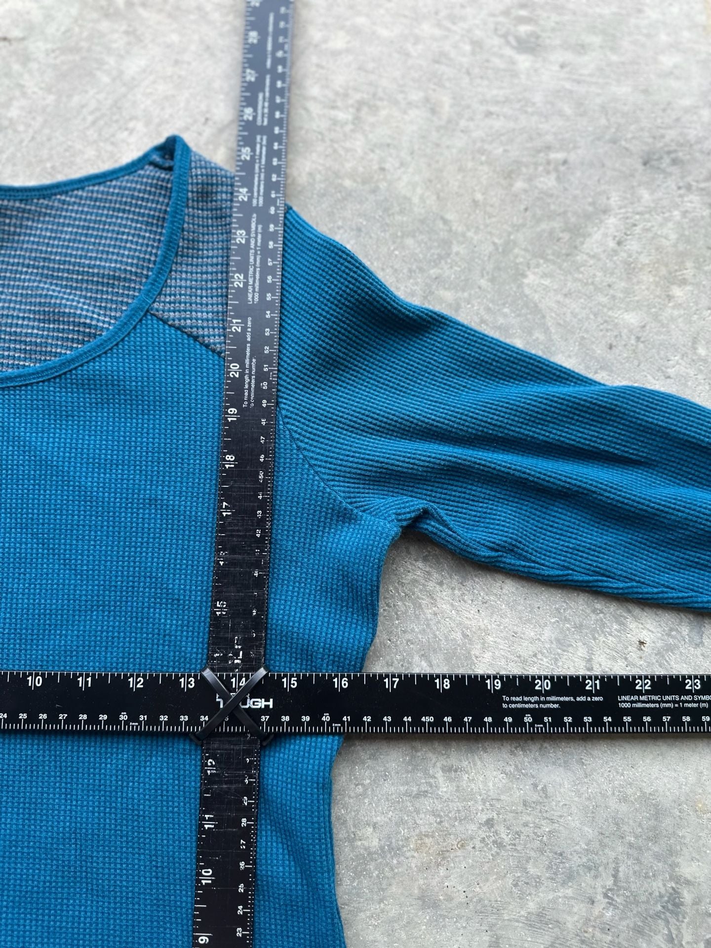 Columbia Long Sleeve Thermal Shirt Size L Blue Waffle Knit Top 8