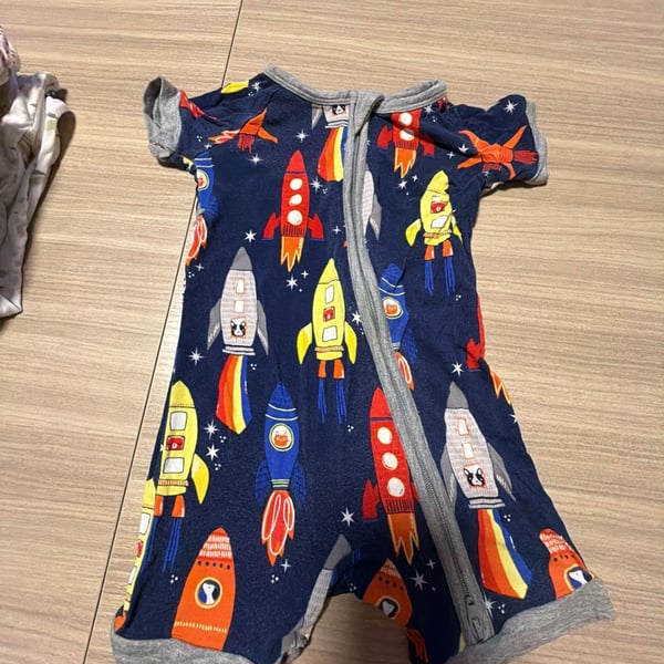 HTF RETIRED Navy Space Explorer Shorty Zippy Little Sleepies 6-12m EUC