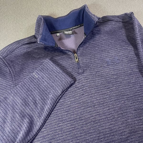 Under Armour Golf Storm Quarter Zip Pullover Med Blue Textured