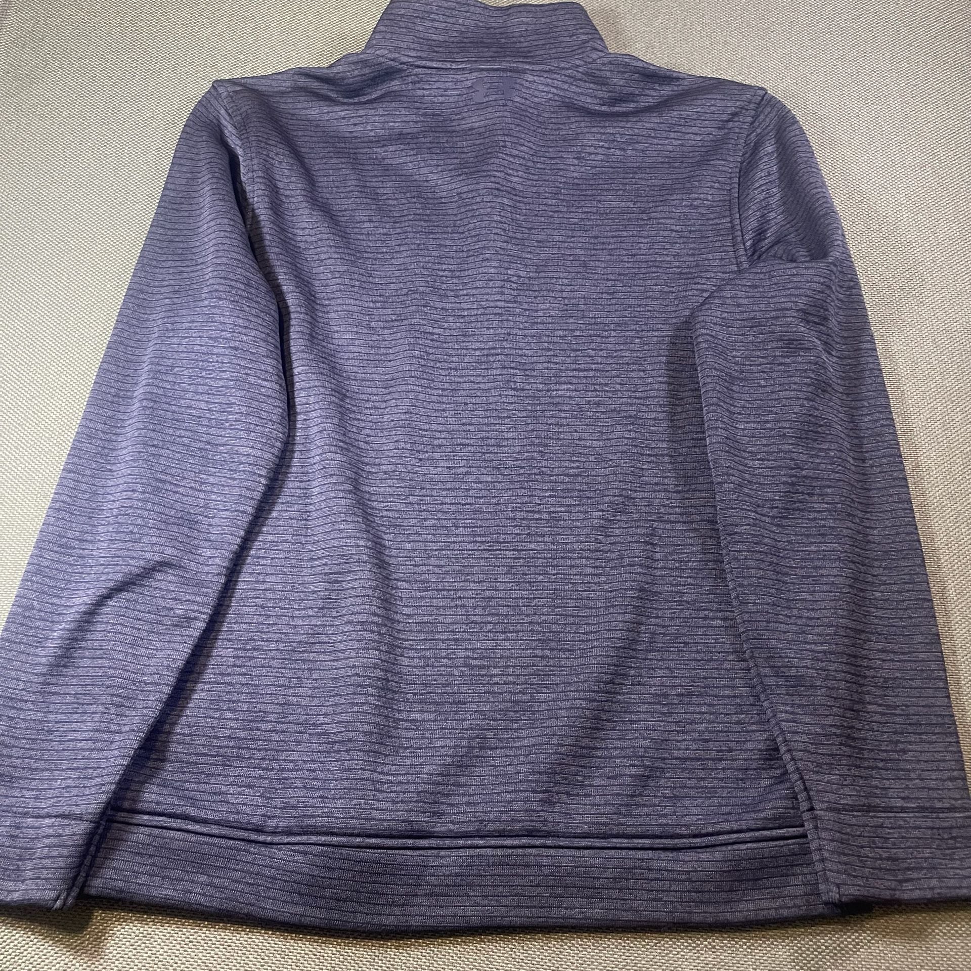 Under Armour Golf Storm Quarter Zip Pullover Med Blue Textured 8