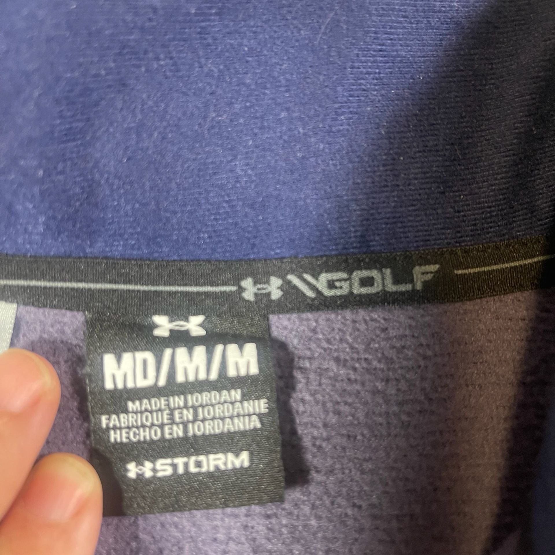 Under Armour Golf Storm Quarter Zip Pullover Med Blue Textured 10