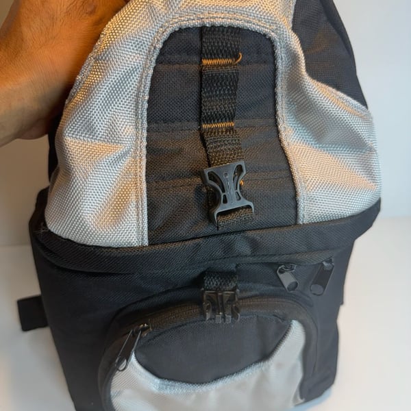 Zeikos Camera Sling Backpack Black And Silver Padded Used-Good