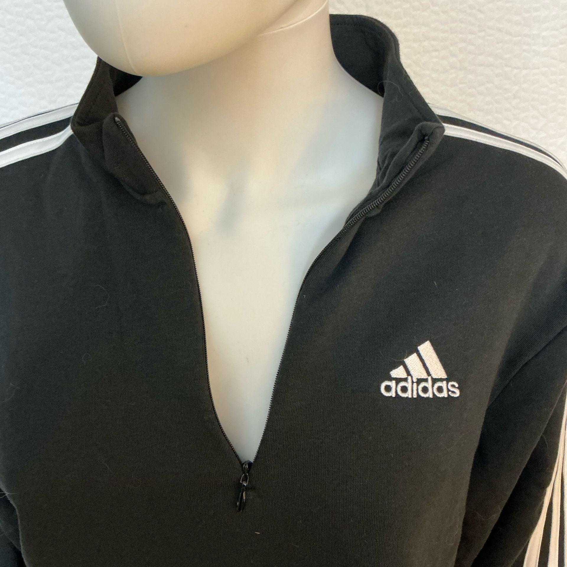 Adidas Size S Women’s Essentials 3-Stripes Open Hem Quarter Zip Sweatshirt 7