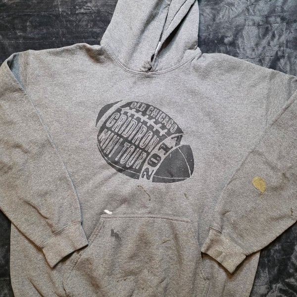 Old Chicago Gridiron Mini Tour 2017 Hoodie Gray Sweatshirt Large