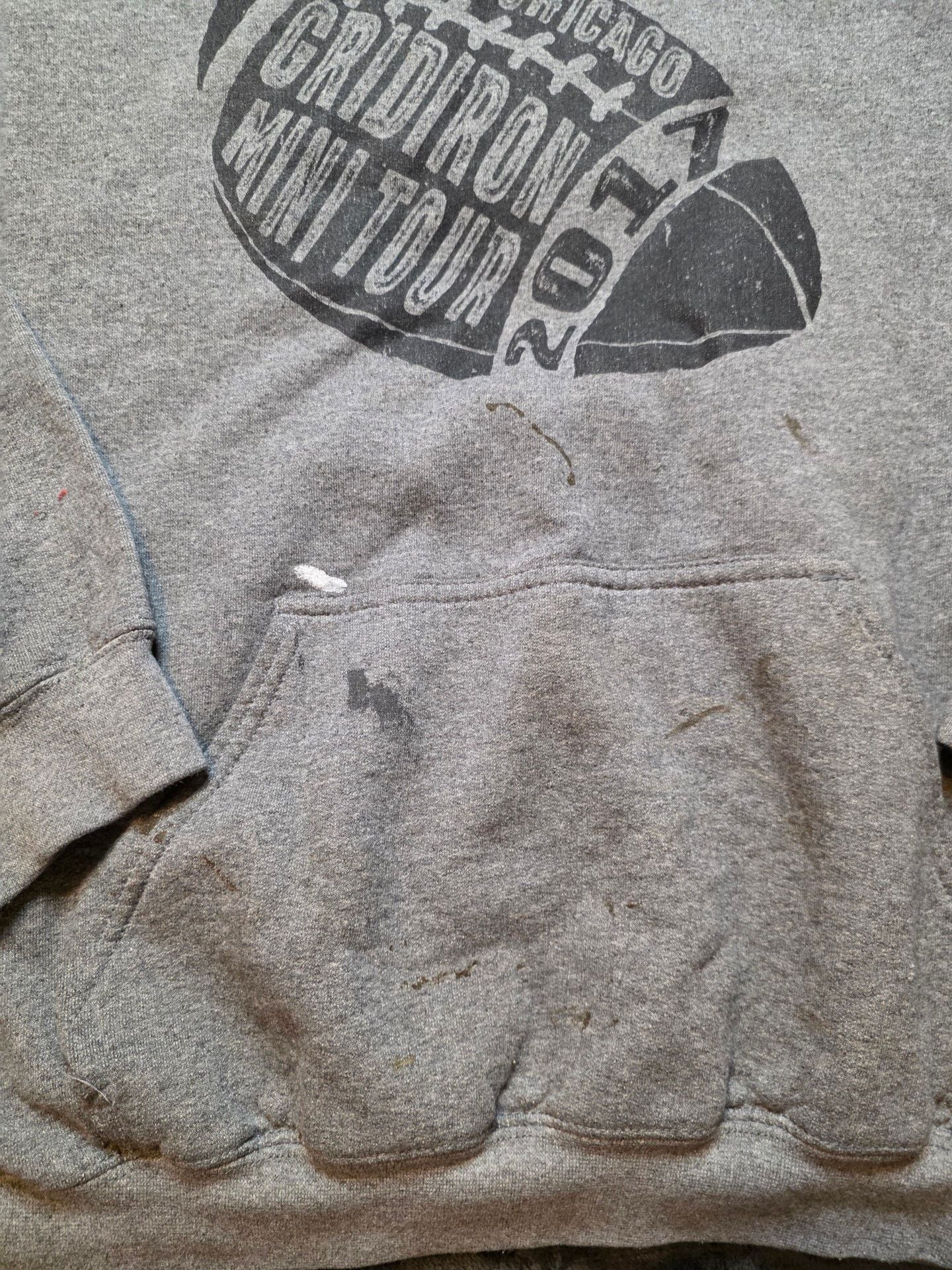 Old Chicago Gridiron Mini Tour 2017 Hoodie Gray Sweatshirt Large 3