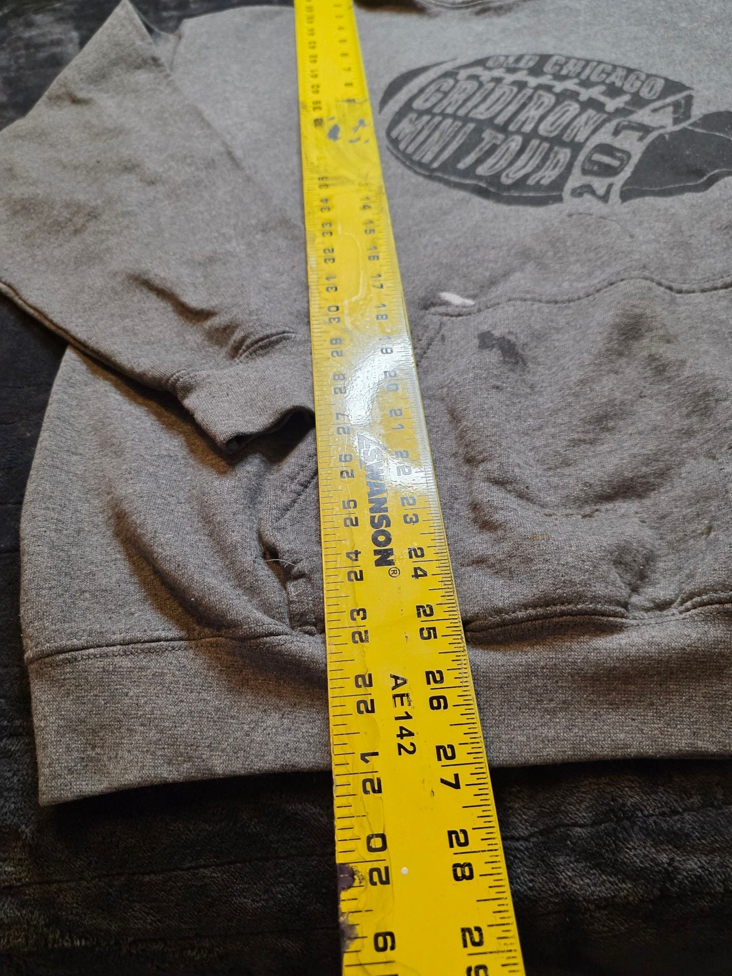 Old Chicago Gridiron Mini Tour 2017 Hoodie Gray Sweatshirt Large 8