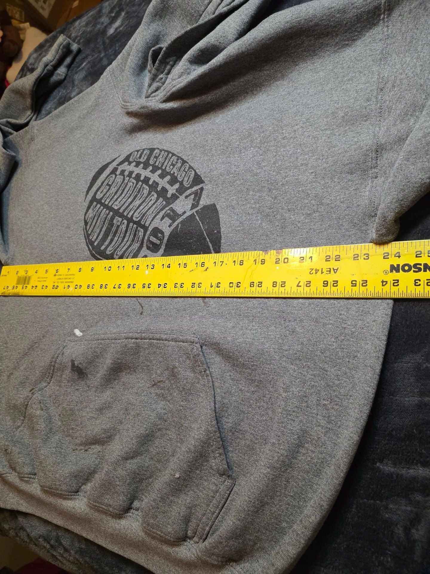 Old Chicago Gridiron Mini Tour 2017 Hoodie Gray Sweatshirt Large 9