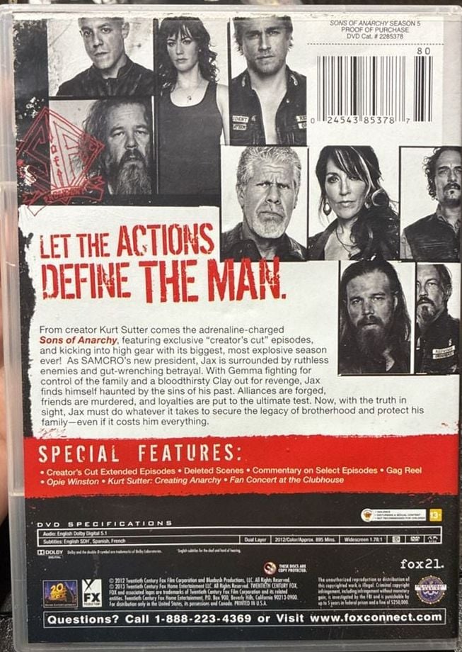 20th Century Fox Sons Of Anarchy Seasons 1, 4, 5 & The Final Season DVDs Lot 7