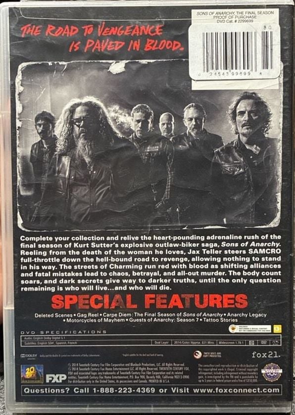 20th Century Fox Sons Of Anarchy Seasons 1, 4, 5 & The Final Season DVDs Lot 9