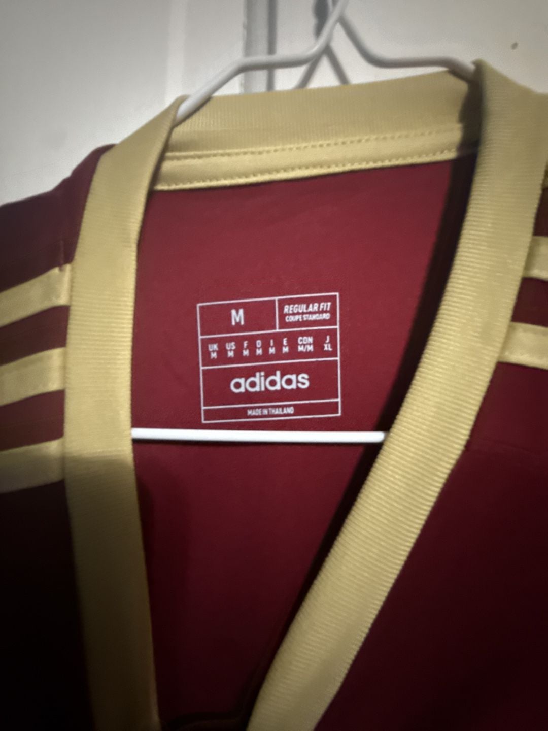 Adidas Venezuela Home Soccer Jersey Size M Burgundy Gold 3