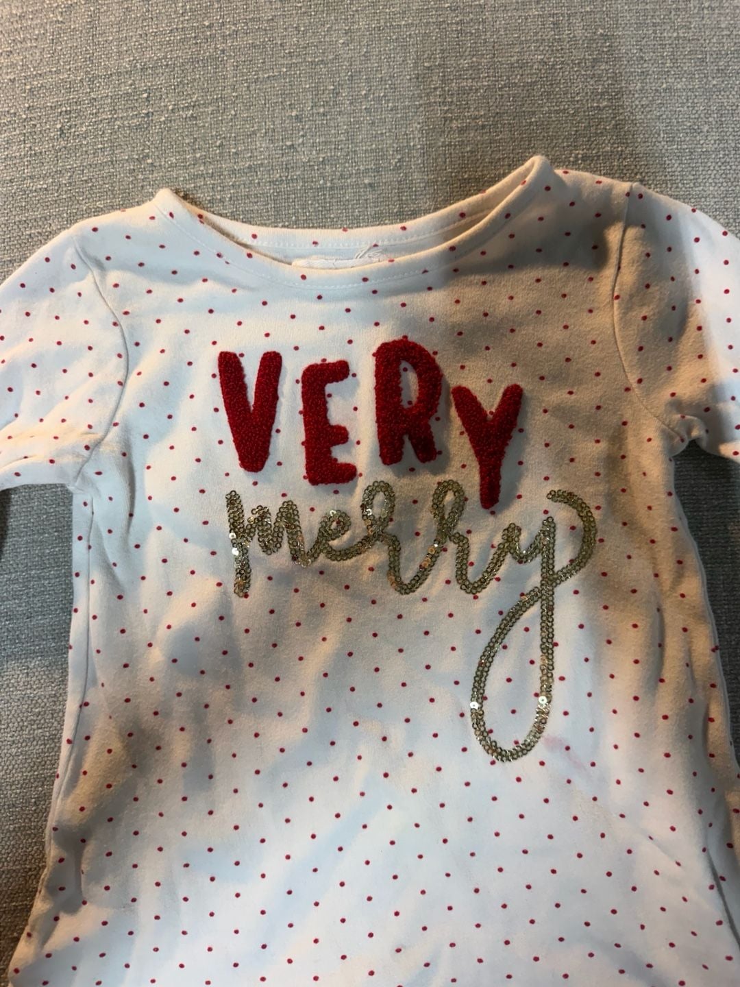 Mudpie Very Merry Polka Dot Long Sleeve Top Medium (24M-2T/3T) 2