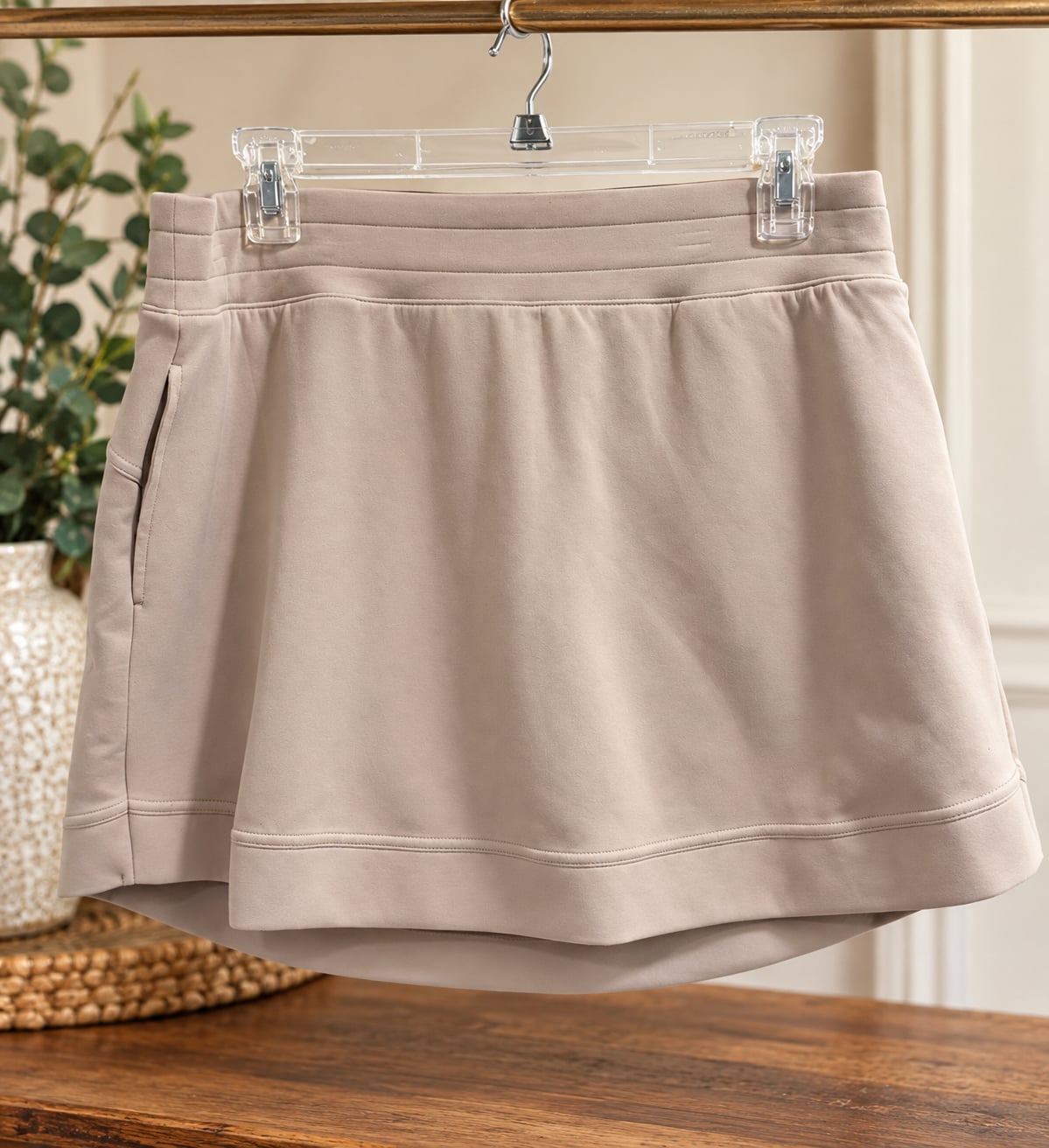 NWT Tek Gear High Rise Skort Size XL Beige Athletic Stretch $30 2