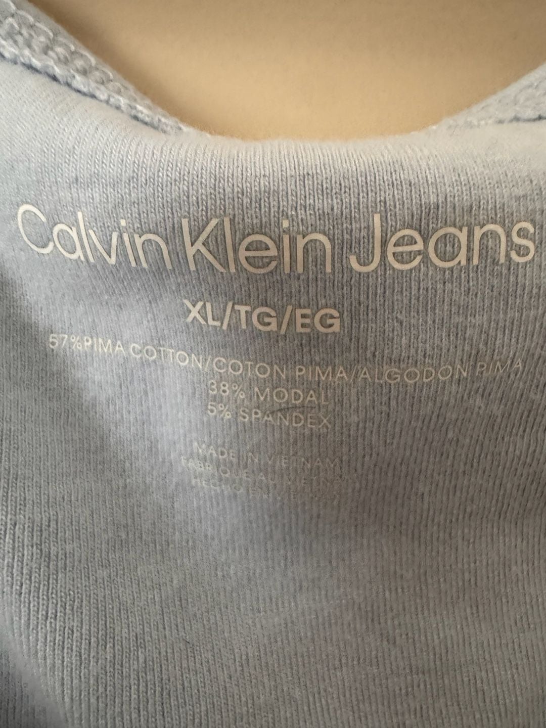 Calvin Klein Jeans Light Blue Short Sleeve Thong Bodysuit XL 4