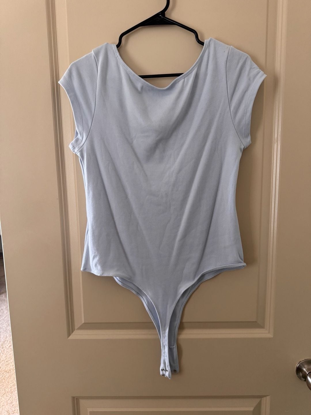 Calvin Klein Jeans Light Blue Short Sleeve Thong Bodysuit XL 7