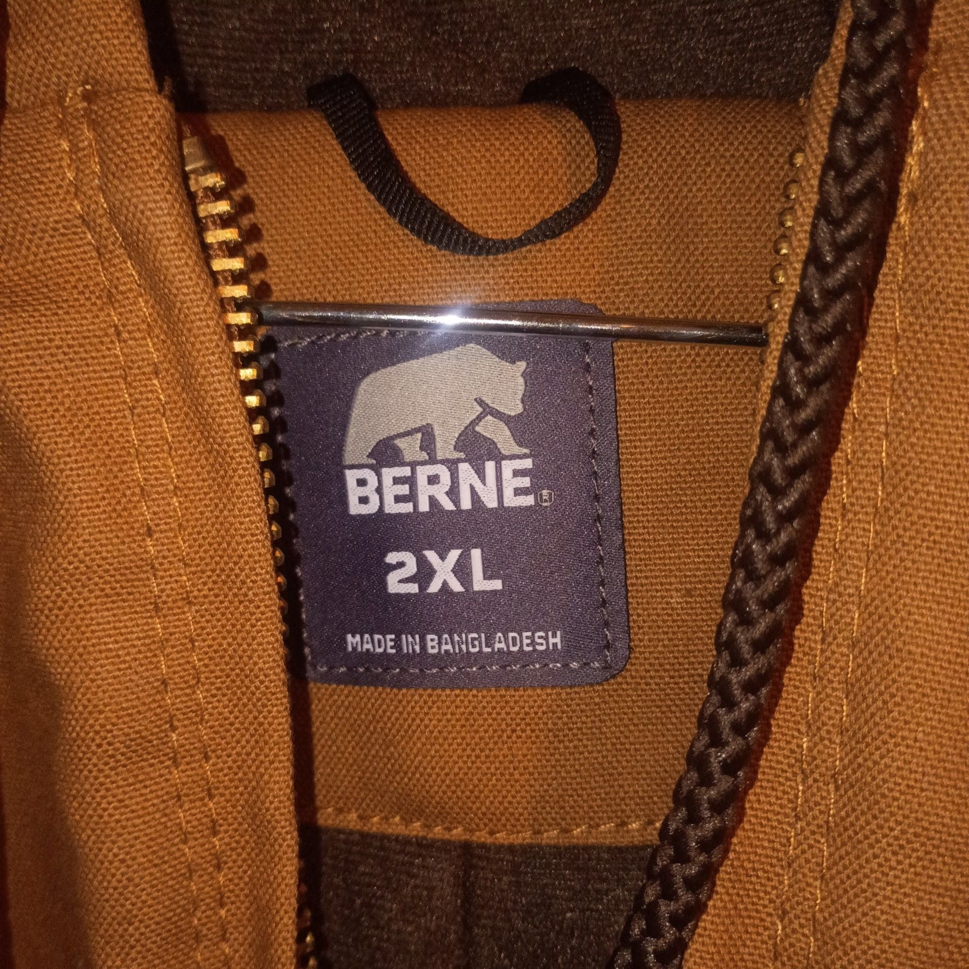 Berne HJ51BD Heritage Hooded Jacket Size 2XL Brown Cotton Duck Work Jacket 5