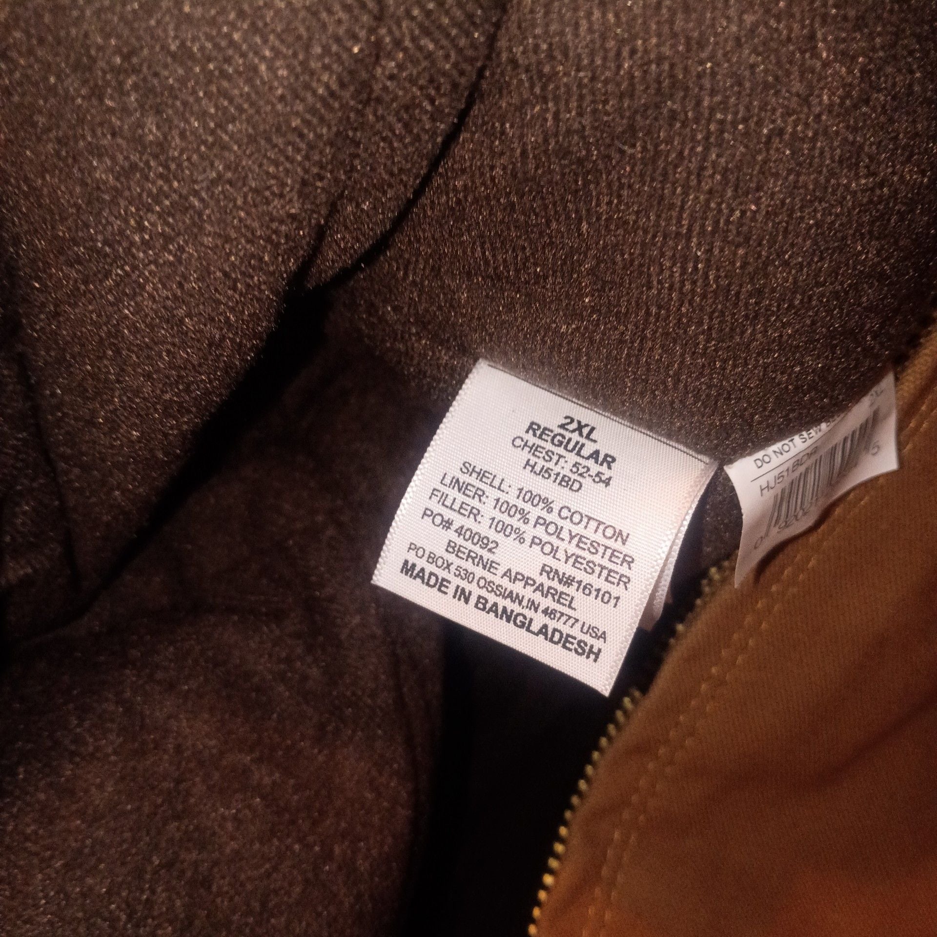 Berne HJ51BD Heritage Hooded Jacket Size 2XL Brown Cotton Duck Work Jacket 6