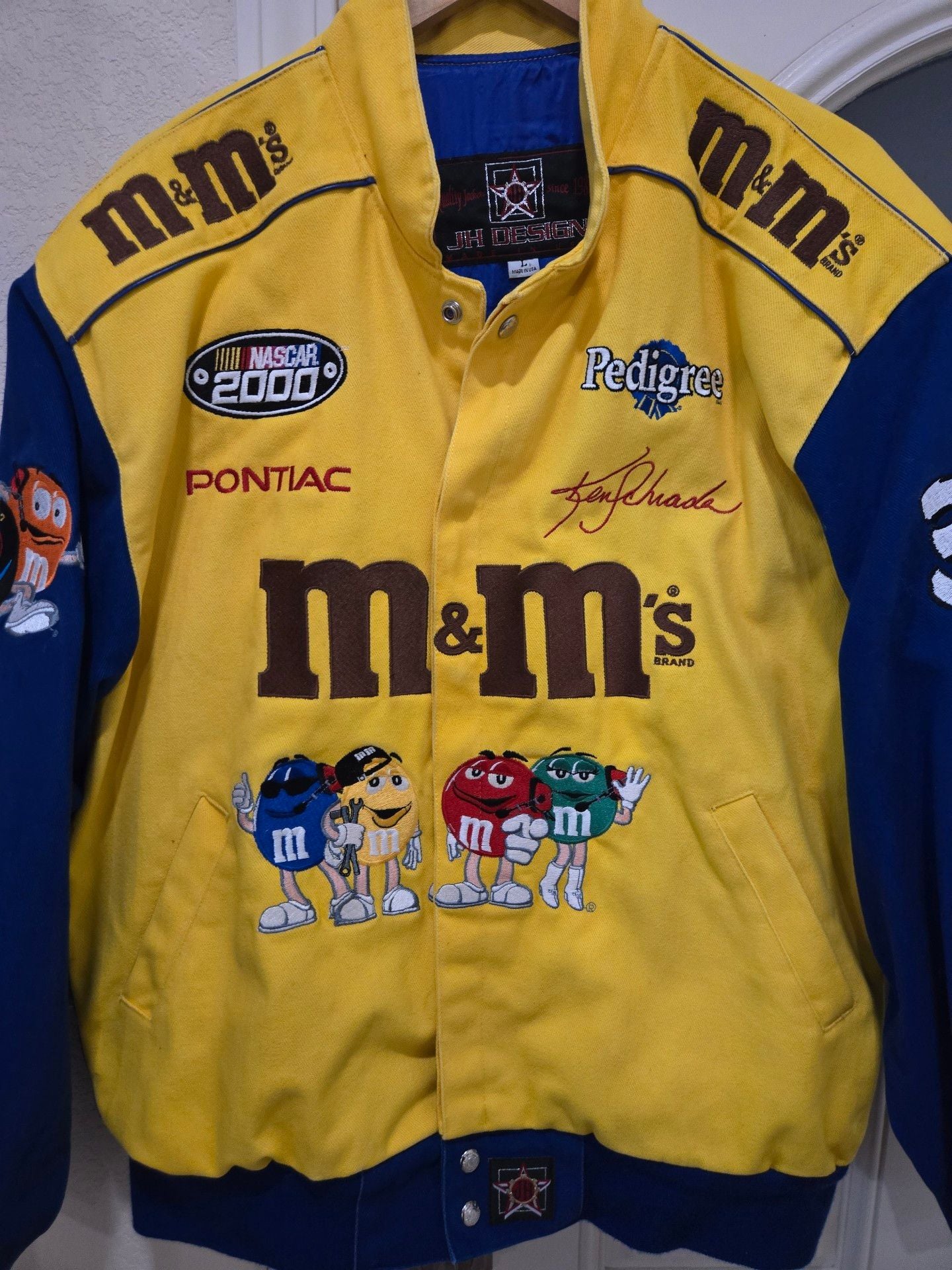 JH Design NASCAR 2000 M&M's Racing Jacket Size L Ken Schrader 4