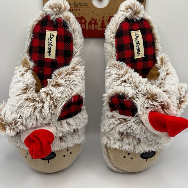 Dearfoams Bear Clog Slippers Size W 9-10 / M 7-8 Brown