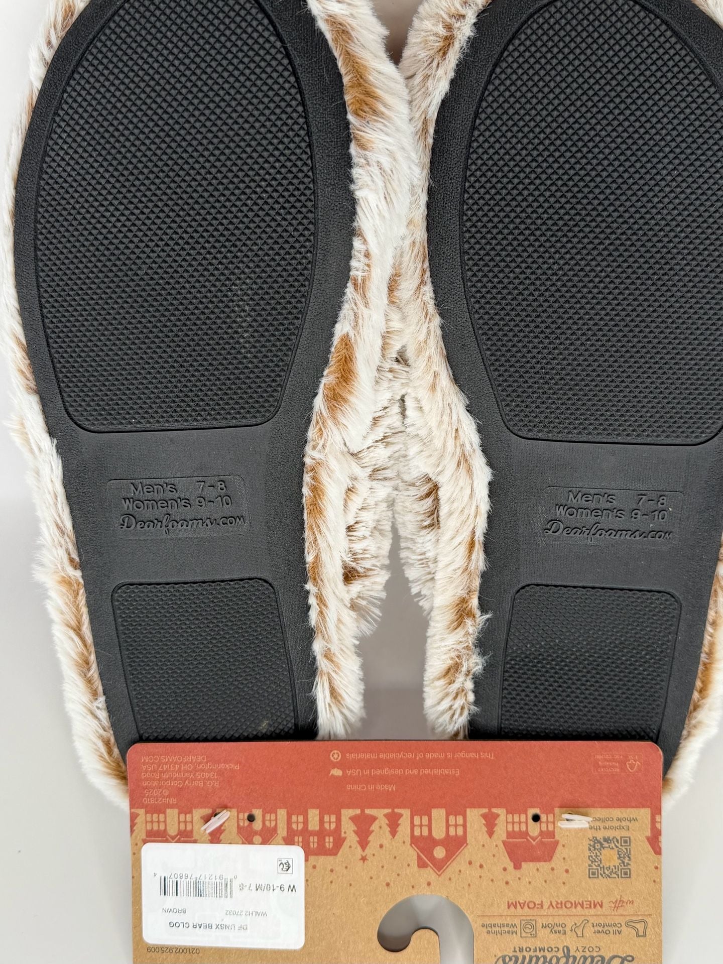 Dearfoams Bear Clog Slippers Size W 9-10 / M 7-8 Brown 4
