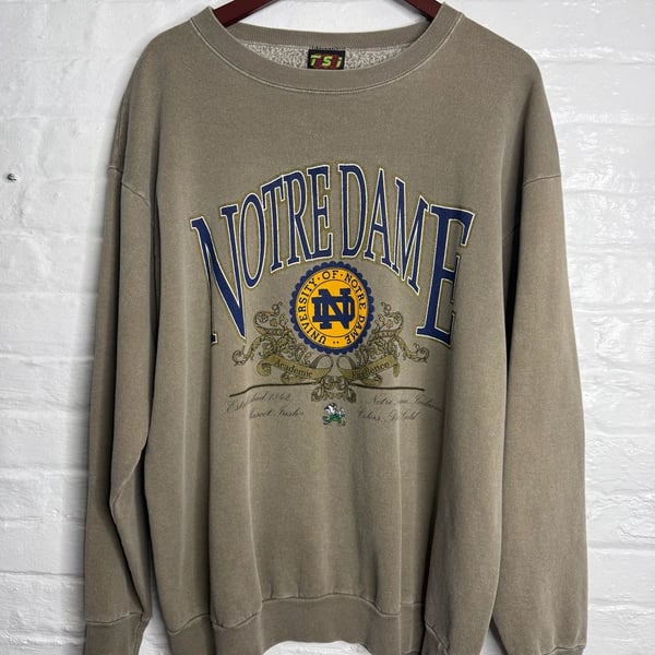 TSI Notre Dame University Olive Green Crewneck Sweatshirt Large
