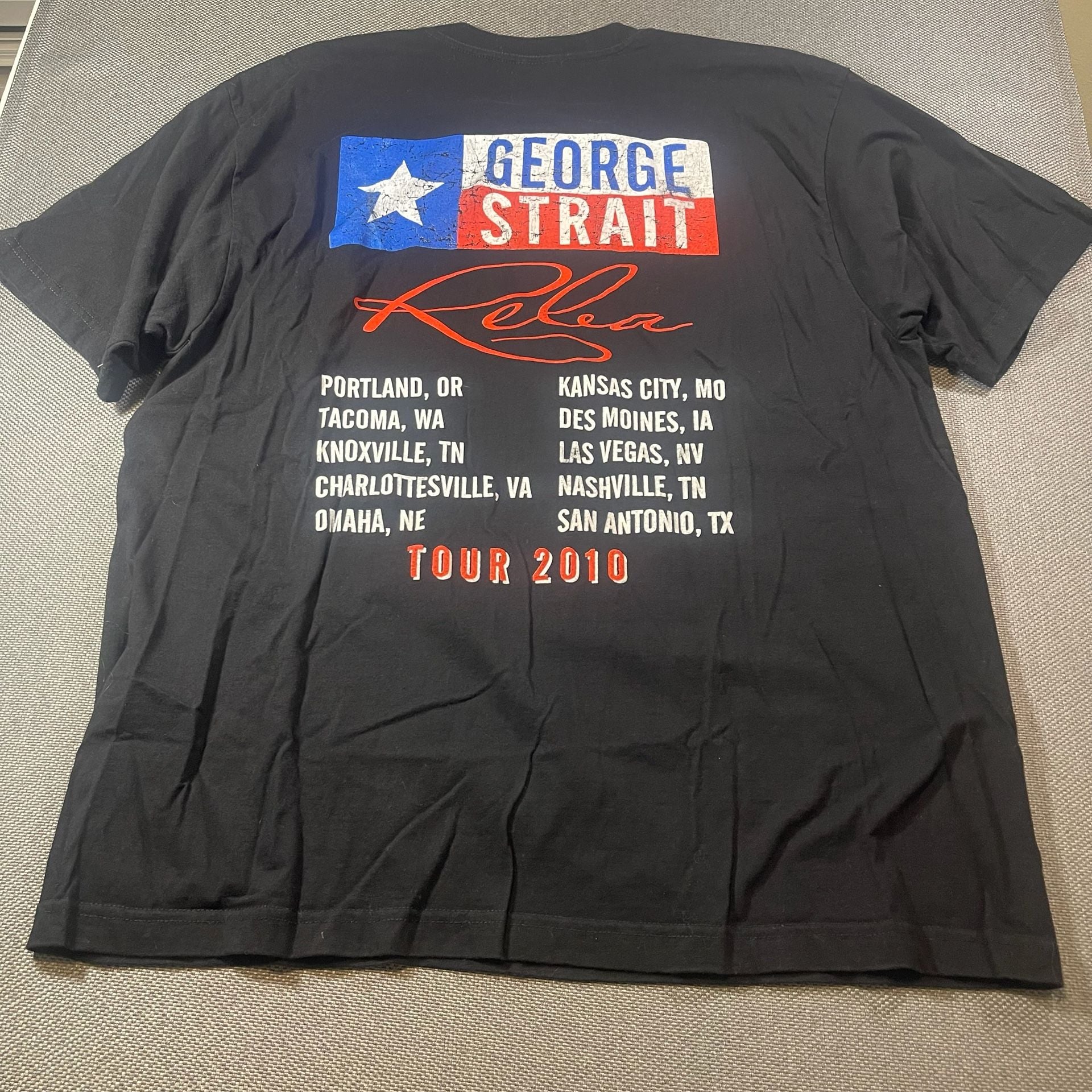 Vintage George Strait Reba McEntire Tour 2010 T-Shirt Size 2XL Black 13