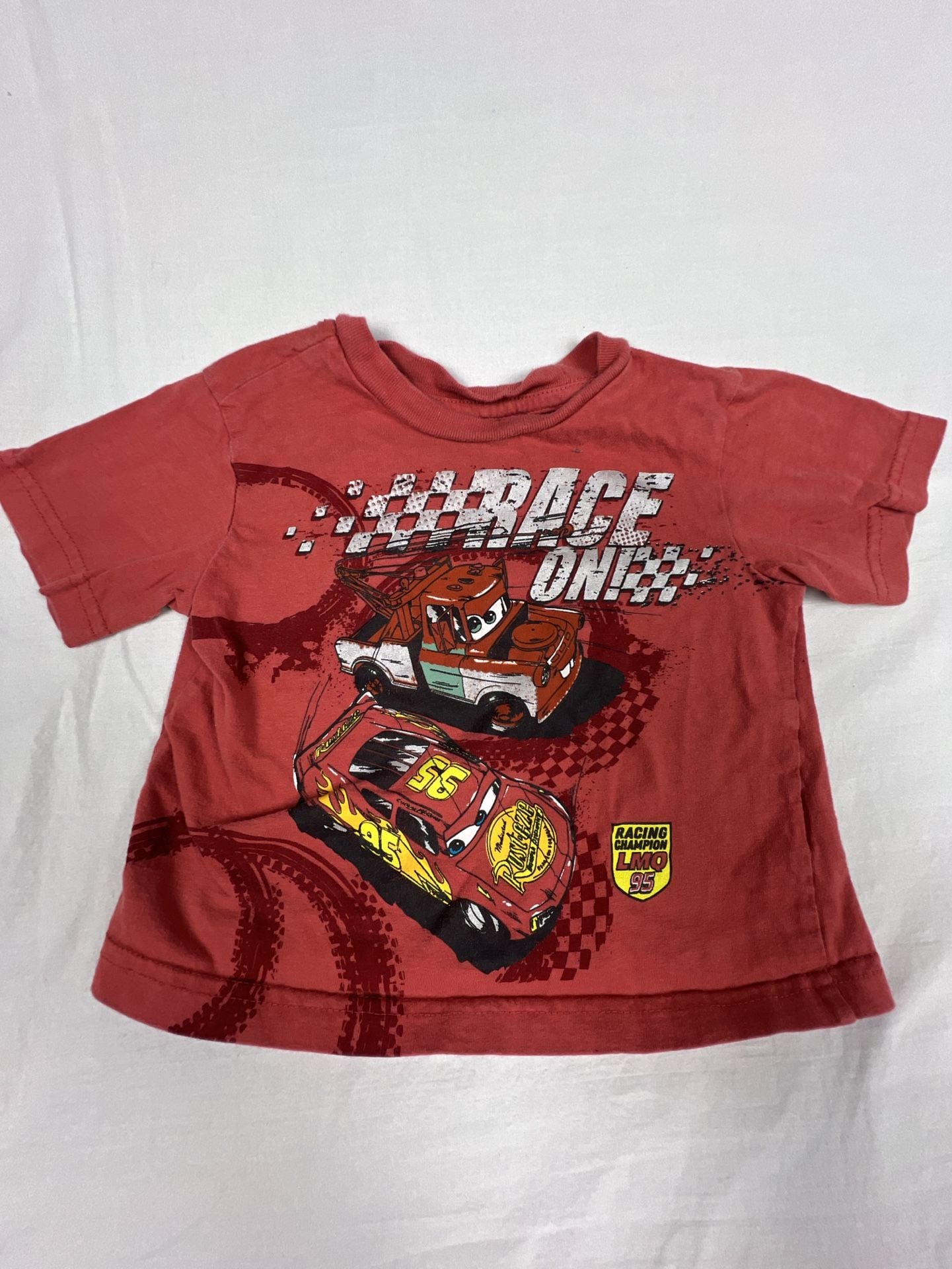 Disney Pixar Cars Lightning McQueen Size 18M Red Tee 1