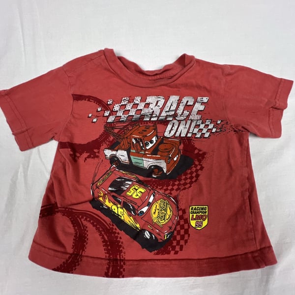 Disney Pixar Cars Lightning McQueen Size 18M Red Tee