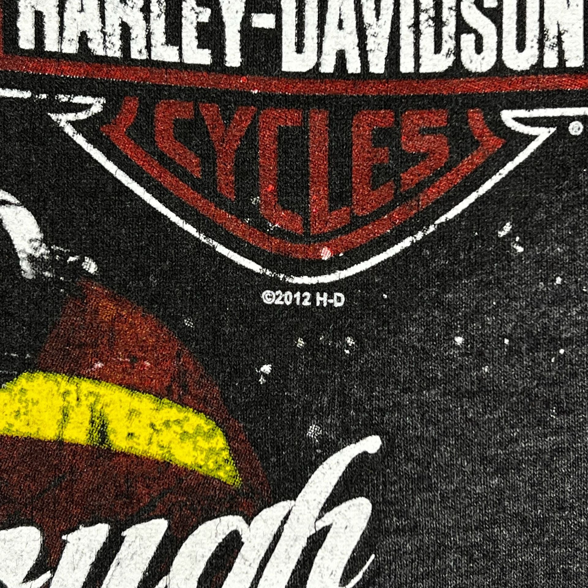2012 Harley-Davidson Dashing x Through The Roads Santa T-Shirt Size XL Gray 4