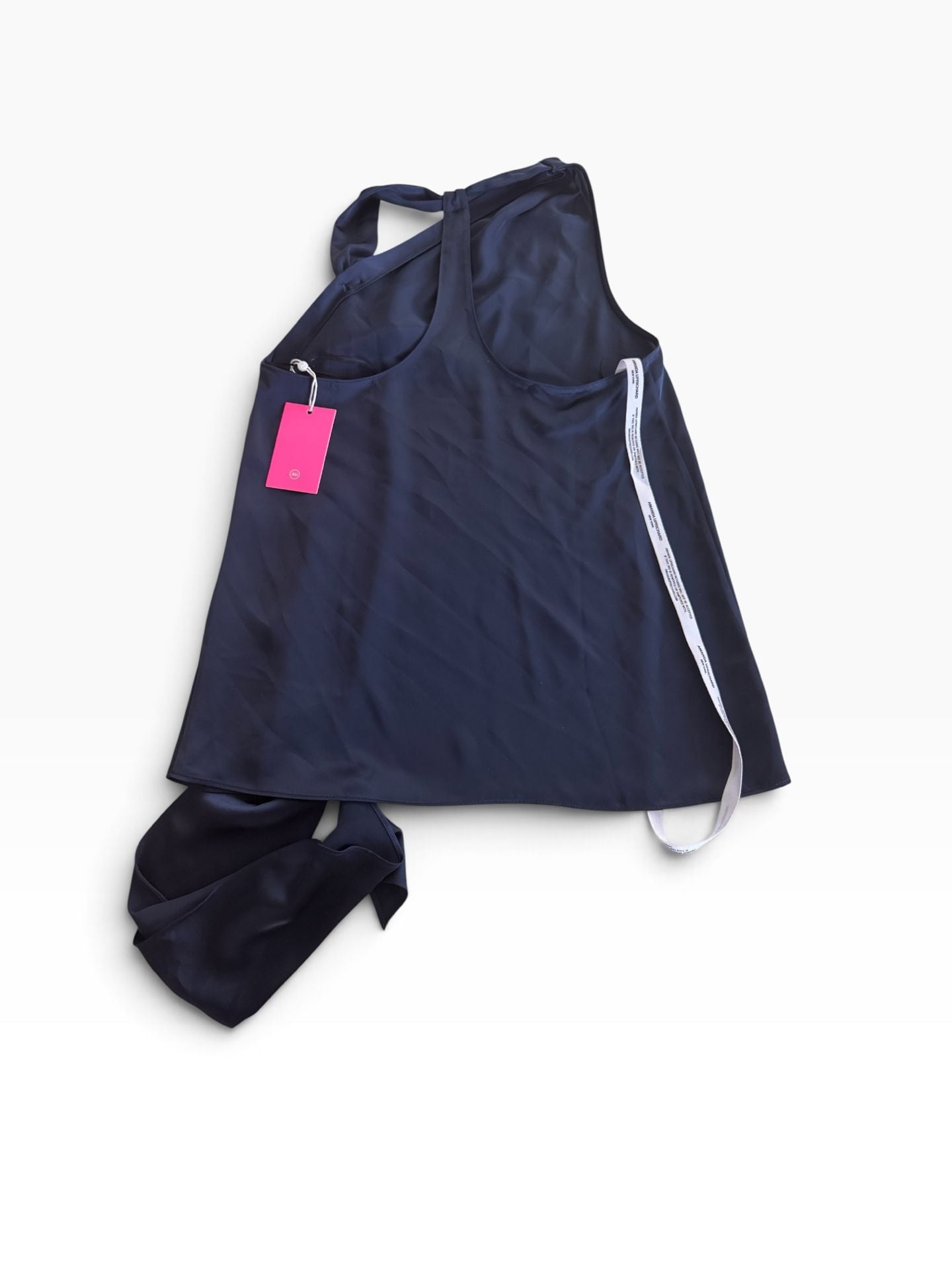 Amanda Uprichard Sonya Top in Navy Blue Metal Detail Halterneck Sleeveless 7