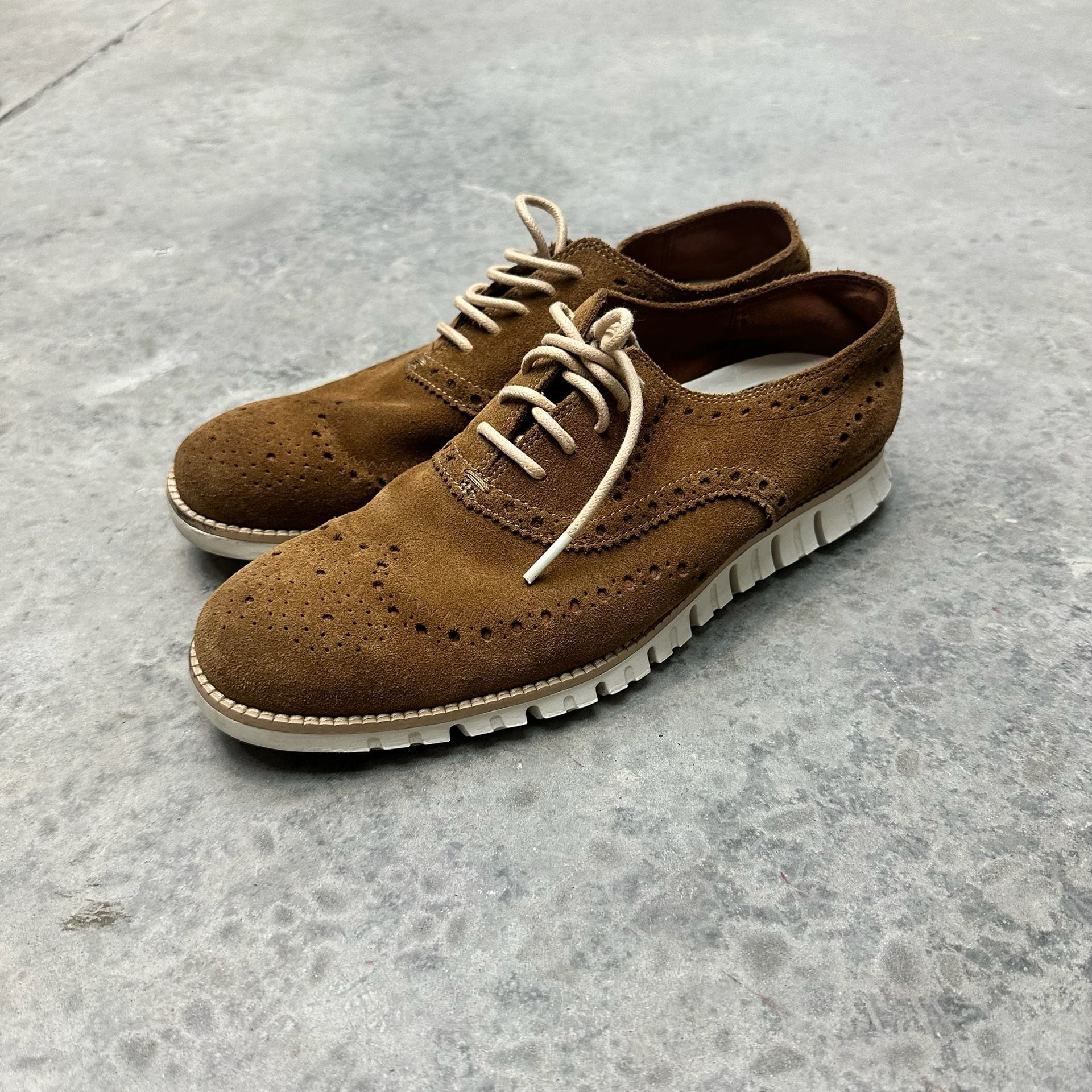 Cole Haan Zerogrand Brown Suede Wingtip Oxford - Size 8.5 2