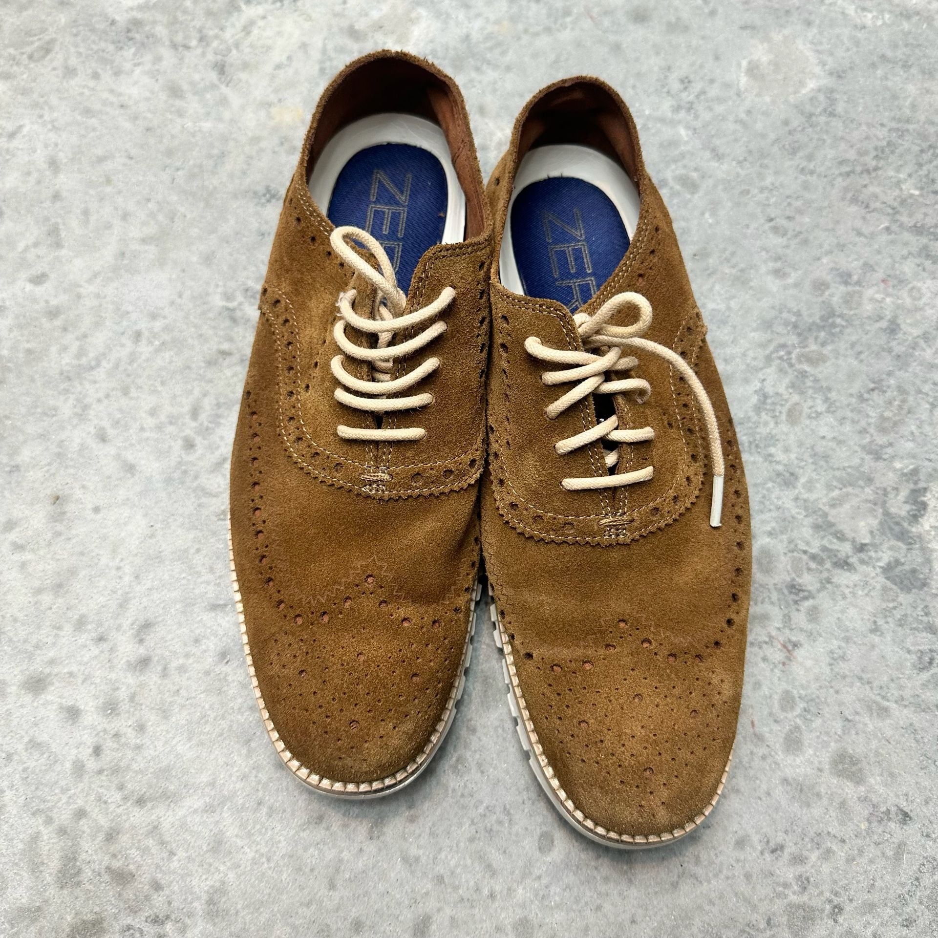 Cole Haan Zerogrand Brown Suede Wingtip Oxford - Size 8.5 3