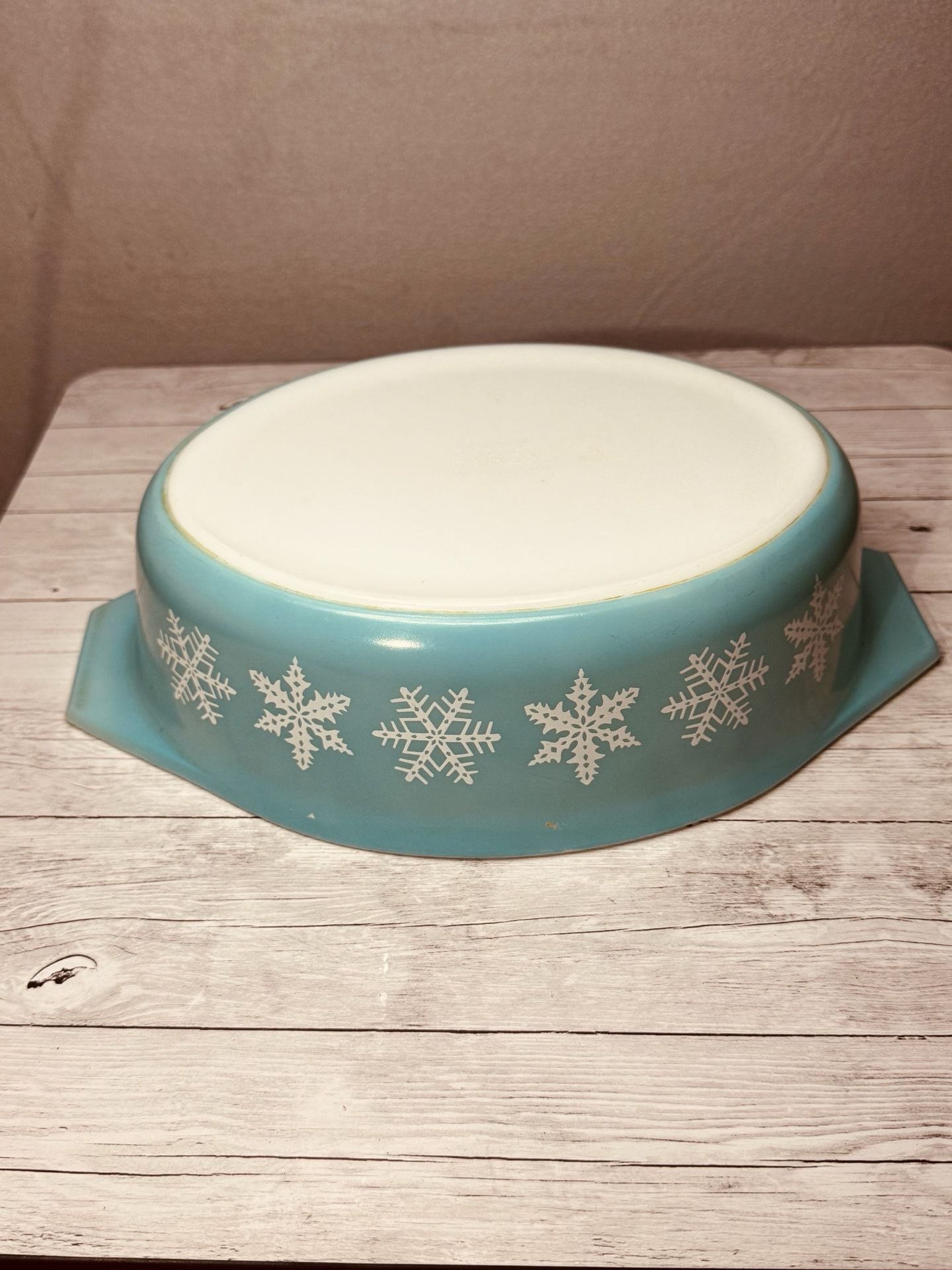 Vintage Pyrex Turquoise Snowflake Garland Casserole Dish with Glass Lid 2.5 Qt 4