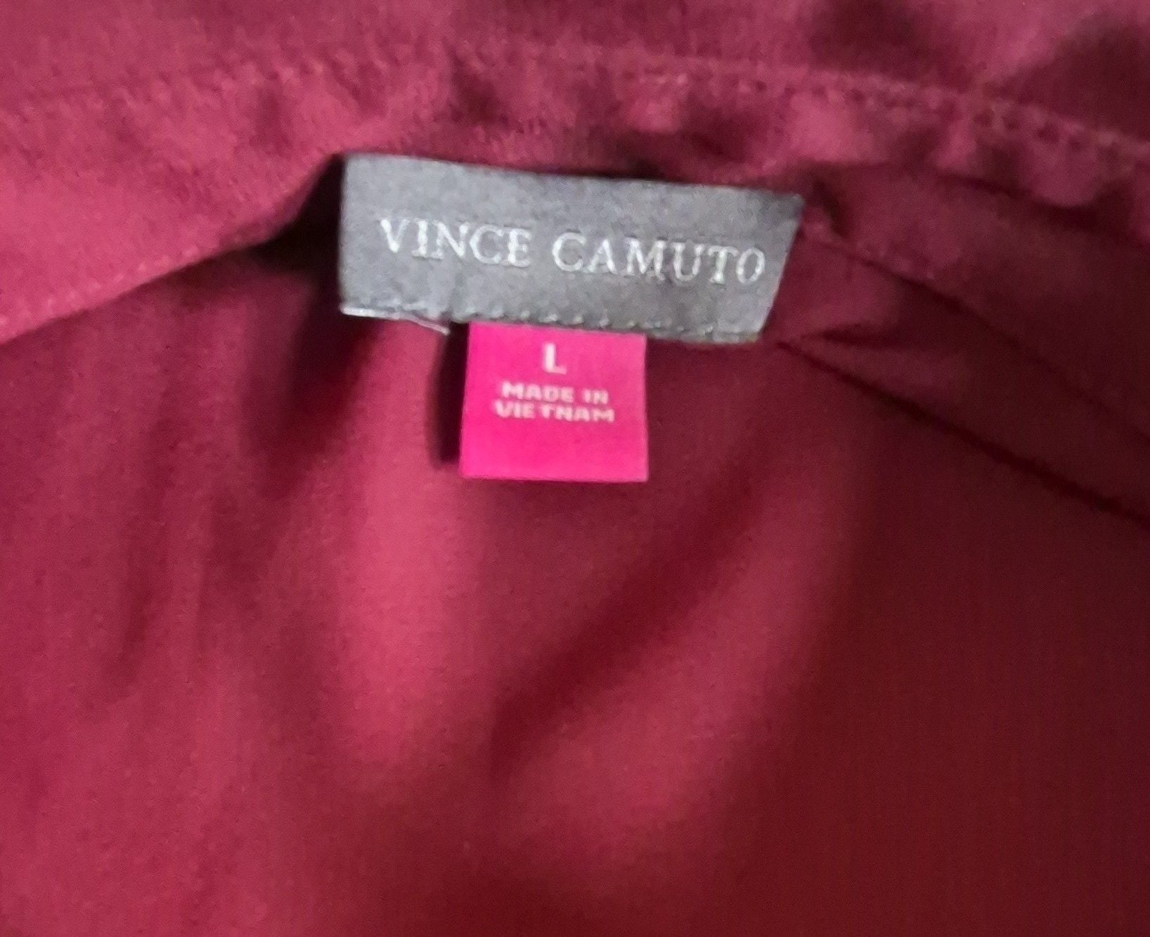Vince Camuto Burgundy Long Sleeve Button Down Shirt Size L 3