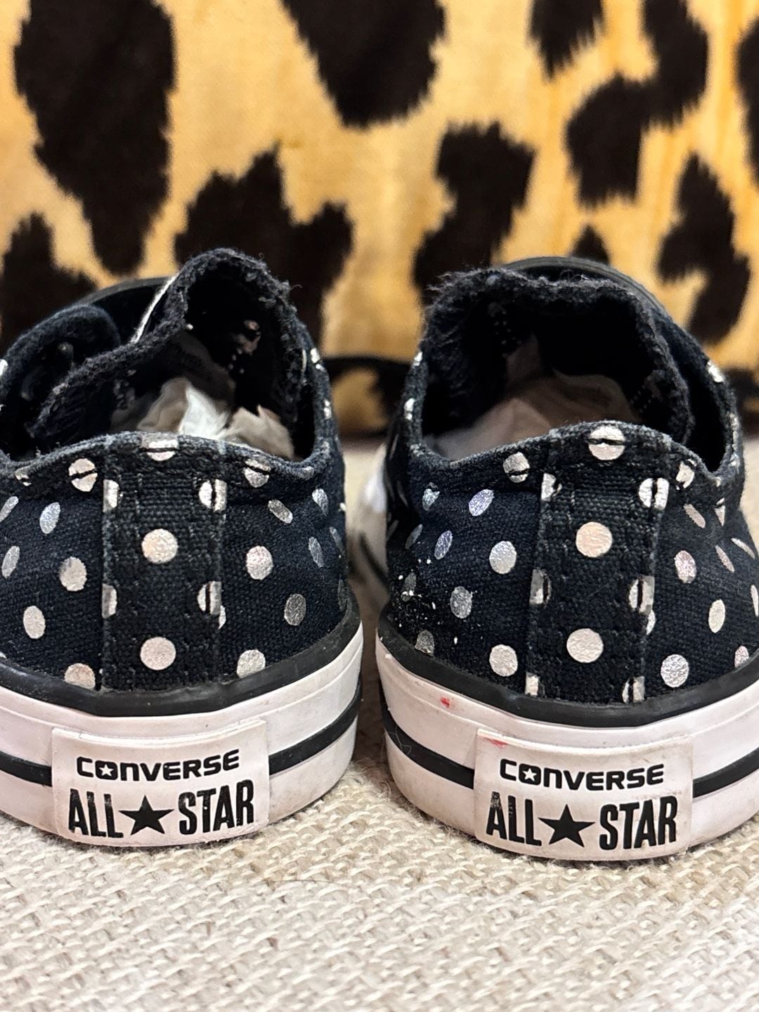 Converse Chuck Taylor kids All Star Polka Dot Ox Sneakers sz5 5