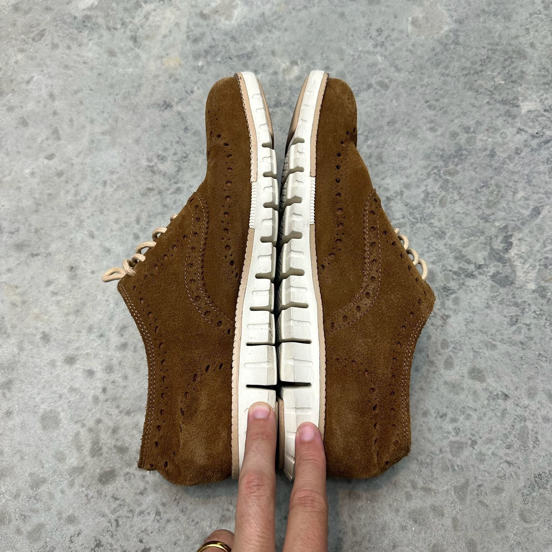 Cole Haan Zerogrand Brown Suede Wingtip Oxford - Size 8.5 5