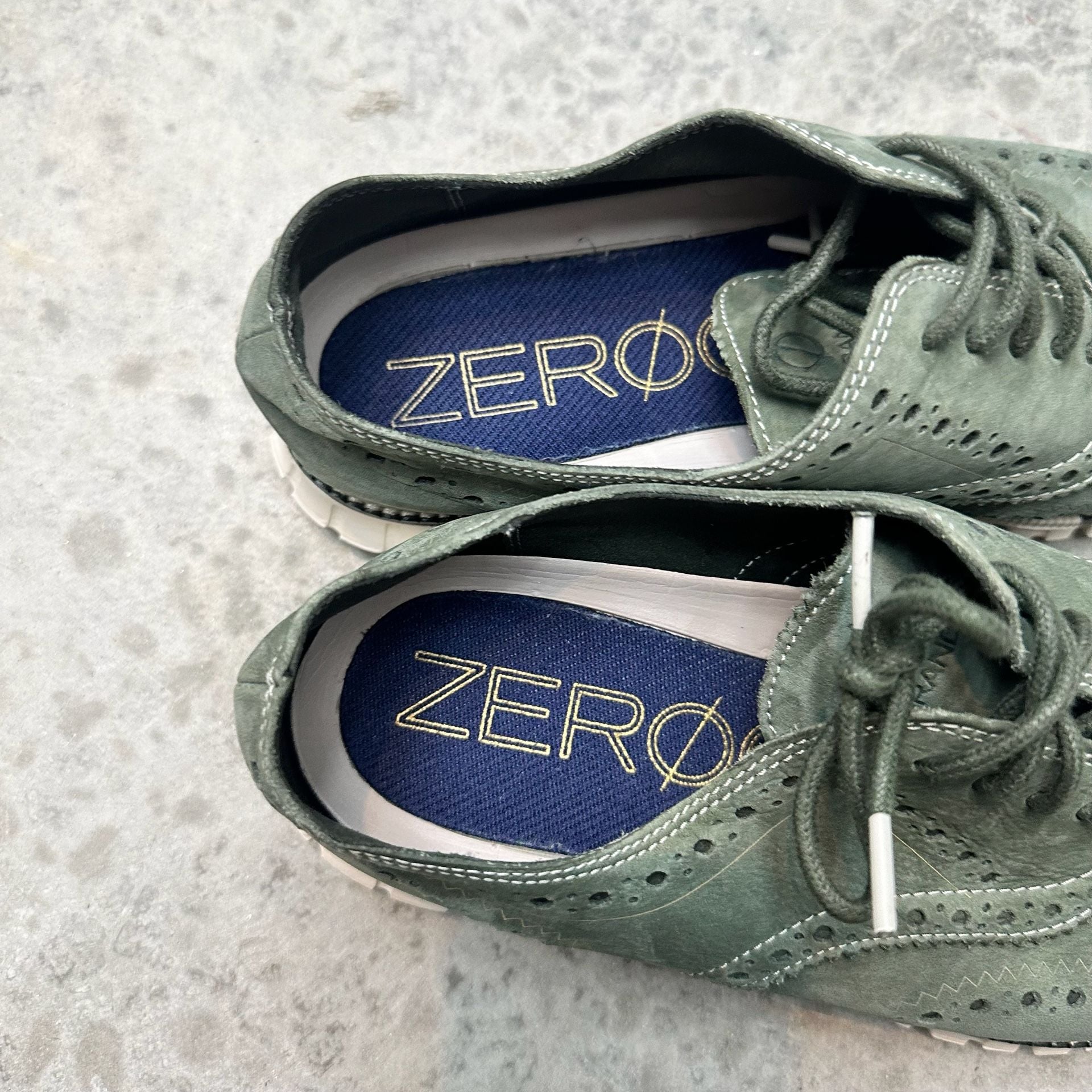 Cole Haan Green Suede Zerogrand Wingtip Oxford - Size 8.5M 4