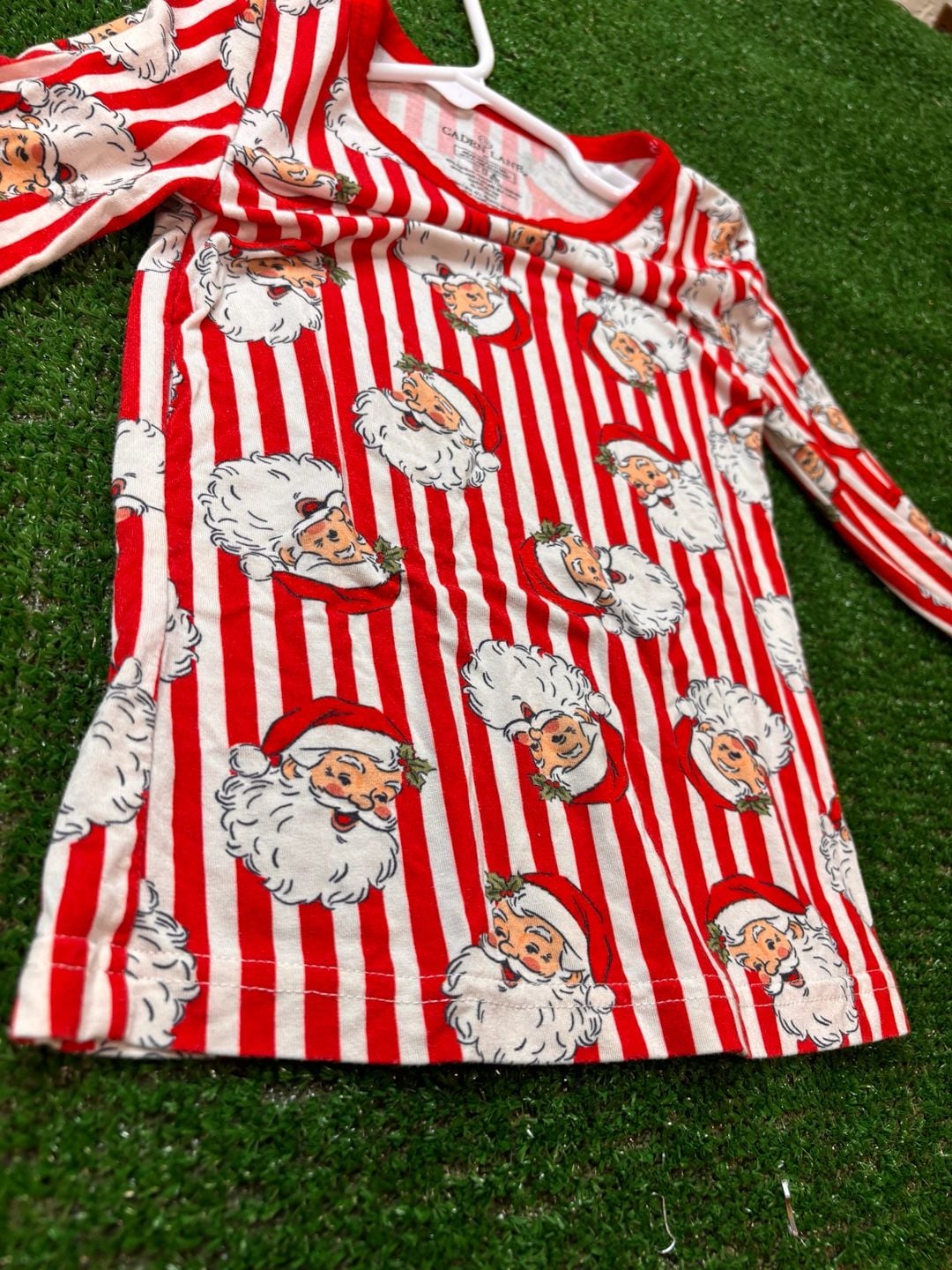 Caden Lane Santa Claus Lane Pajama Top Size 3T Christmas Stripe 8