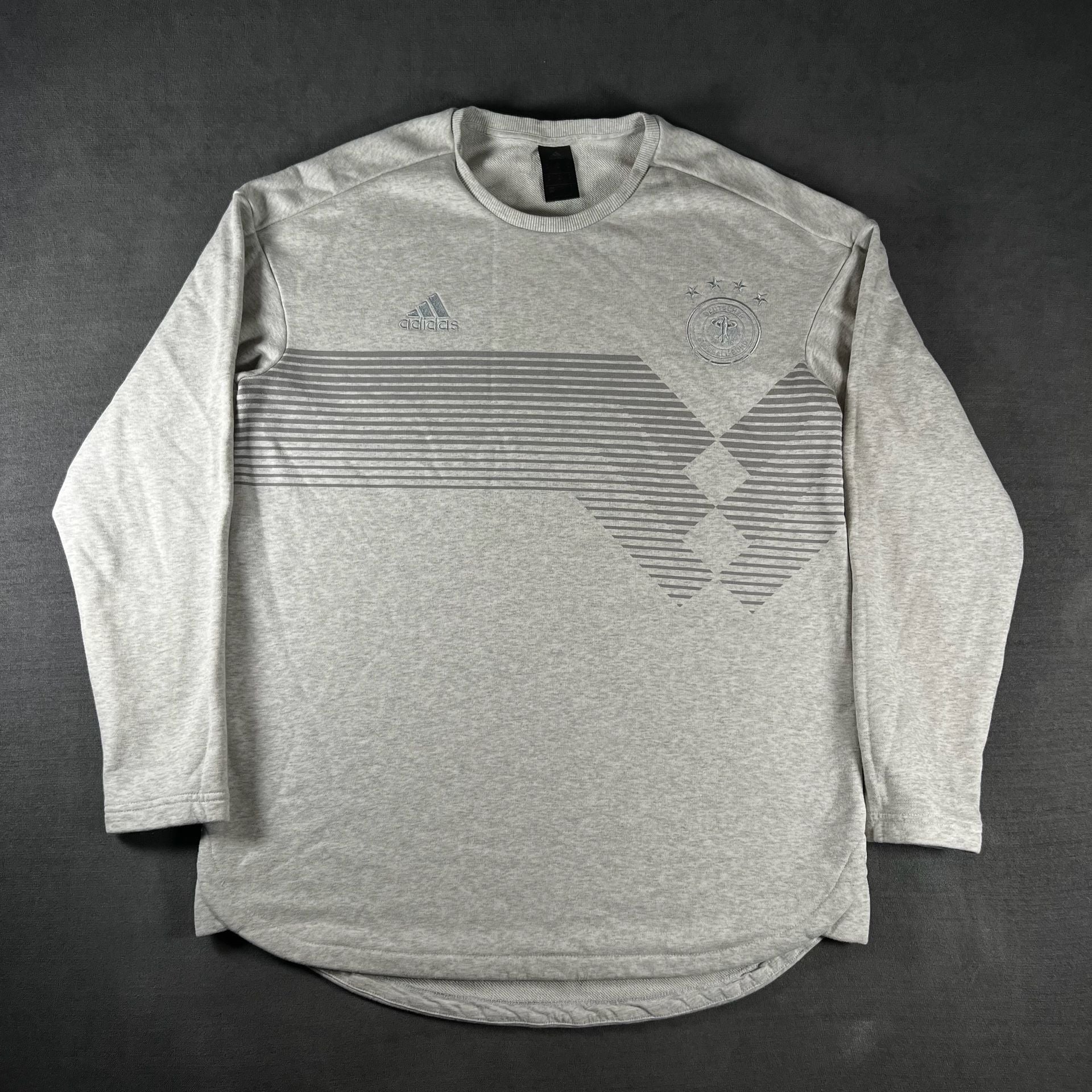 Adidas x Germany DFB Pullover Gray Embroidered Crewneck Pullover Size Medium 2
