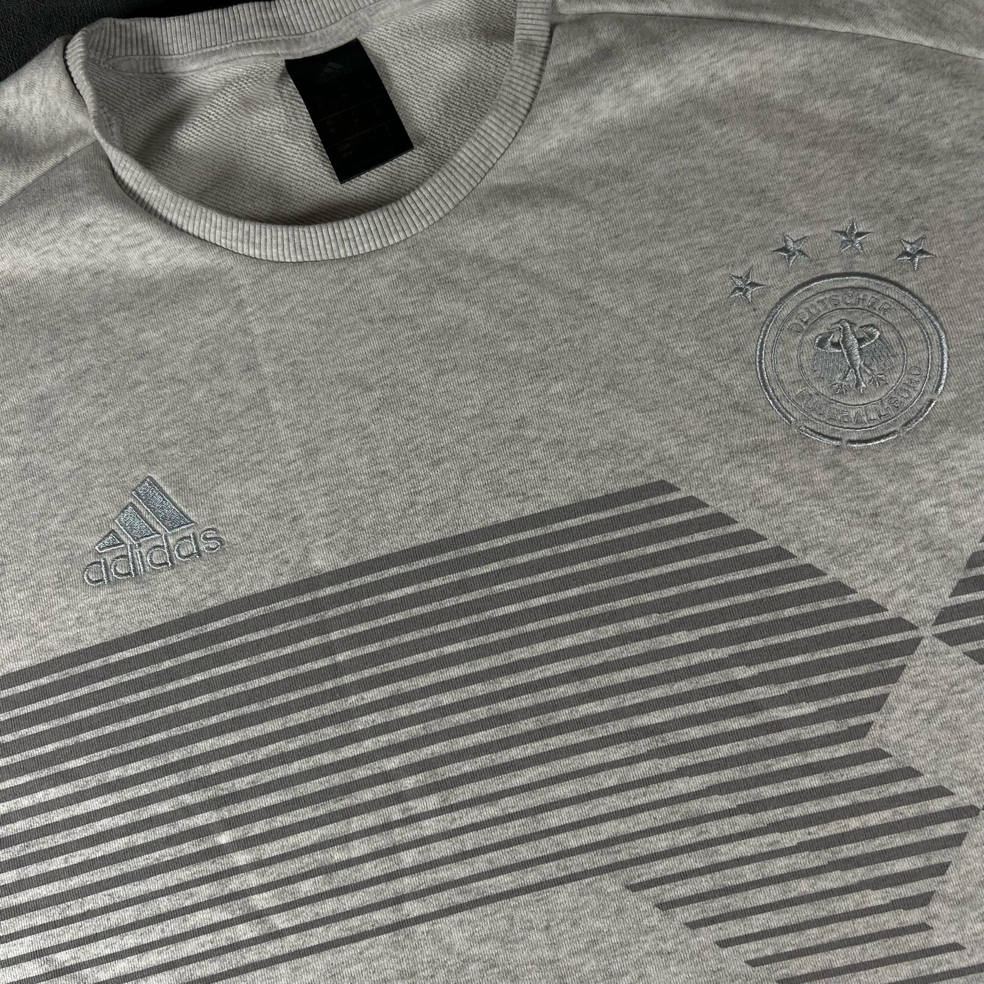 Adidas x Germany DFB Pullover Gray Embroidered Crewneck Pullover Size Medium 3