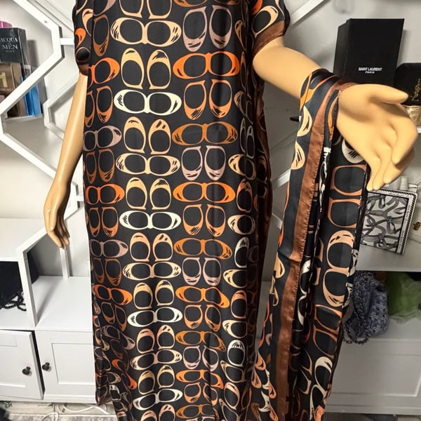 Long Dress, Evening Dress, Beaded Boubou -